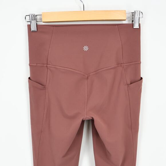 Athleta Salutation Stash Pocket II Capri Hearth Rose Brown Size Small - Picture 5 of 7